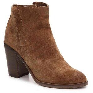 Dolce Vita Stunna Leather Suede Brown Bootie 8.5